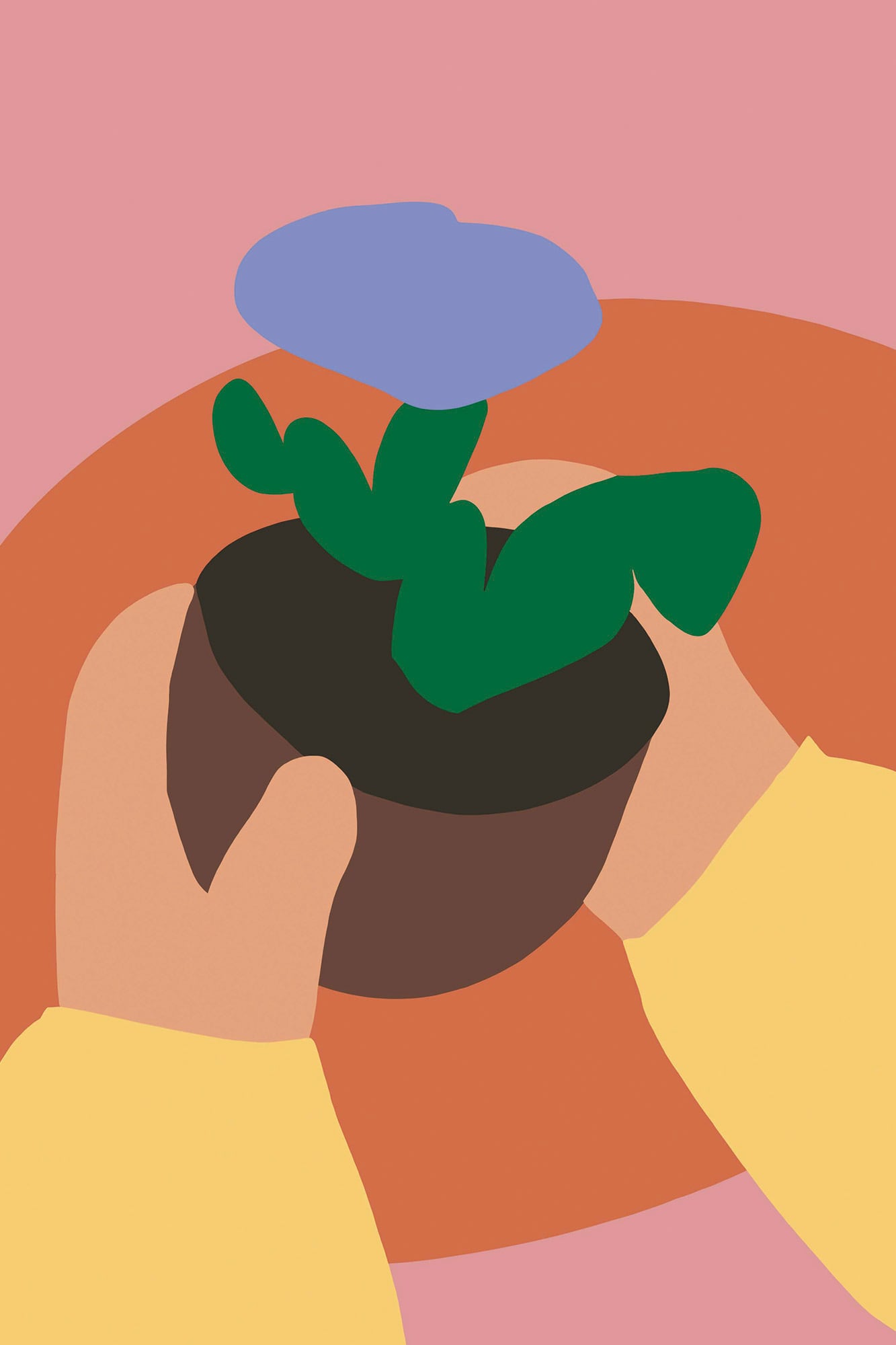 El uso de formas simples y colores plenos caracteriza las obras de Basile