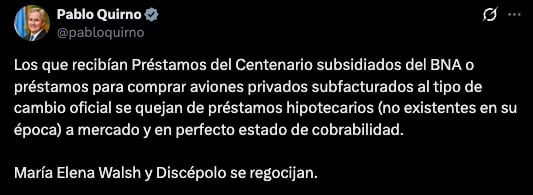 Pablo Quirno defendió el accionar del Banco Nación.