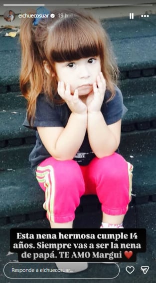 Así está hoy Margarita, la hija de Griselda Siciliani y Adrián Suar que cumplió 14 años 5 La dulce postal que publicó Adrián Suar para celebrar los 14 años de su hija menor (Foto: Instagram @elchuecosuar)