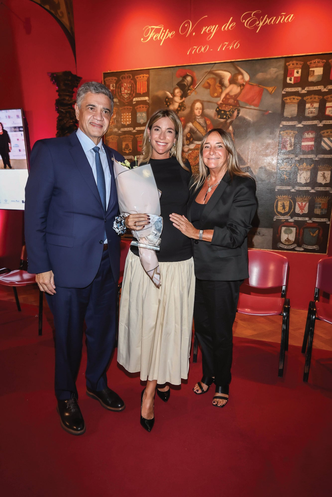 Jorge Macri, María Belén Ludueña y su mamá, María Cristina Díaz