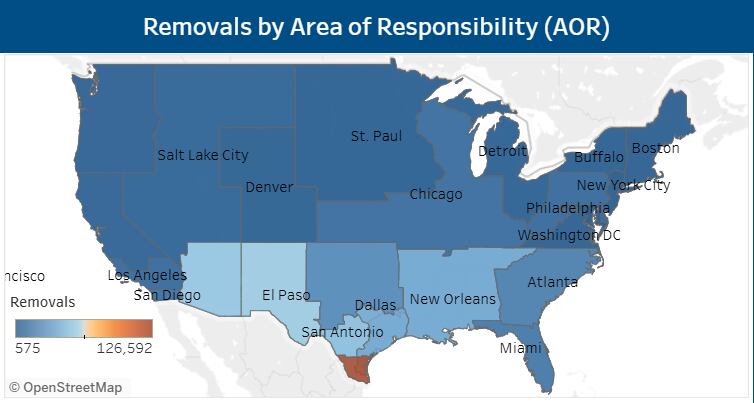 El mapa de deportaciones muestra los lugares de mayor riesgo para los migrantes