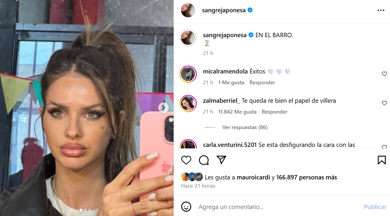 La China Suárez presentó a su nuevo personaje en su cuenta de Instagram