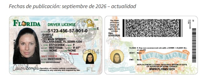 Así se ve el nuevo diseño de la licencia de conducir en Florida