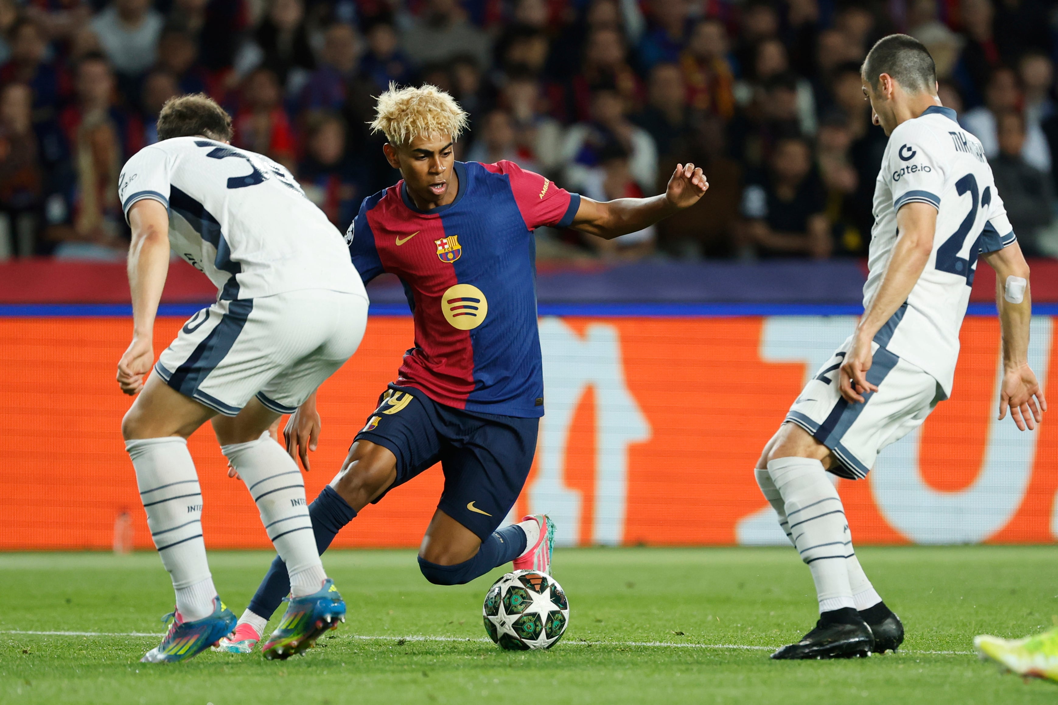 La preocupación de Inter es controlar a Yamal; Carlos Augusto y Mkhitaryan tratan de cerrarle el paso en el partido de ida