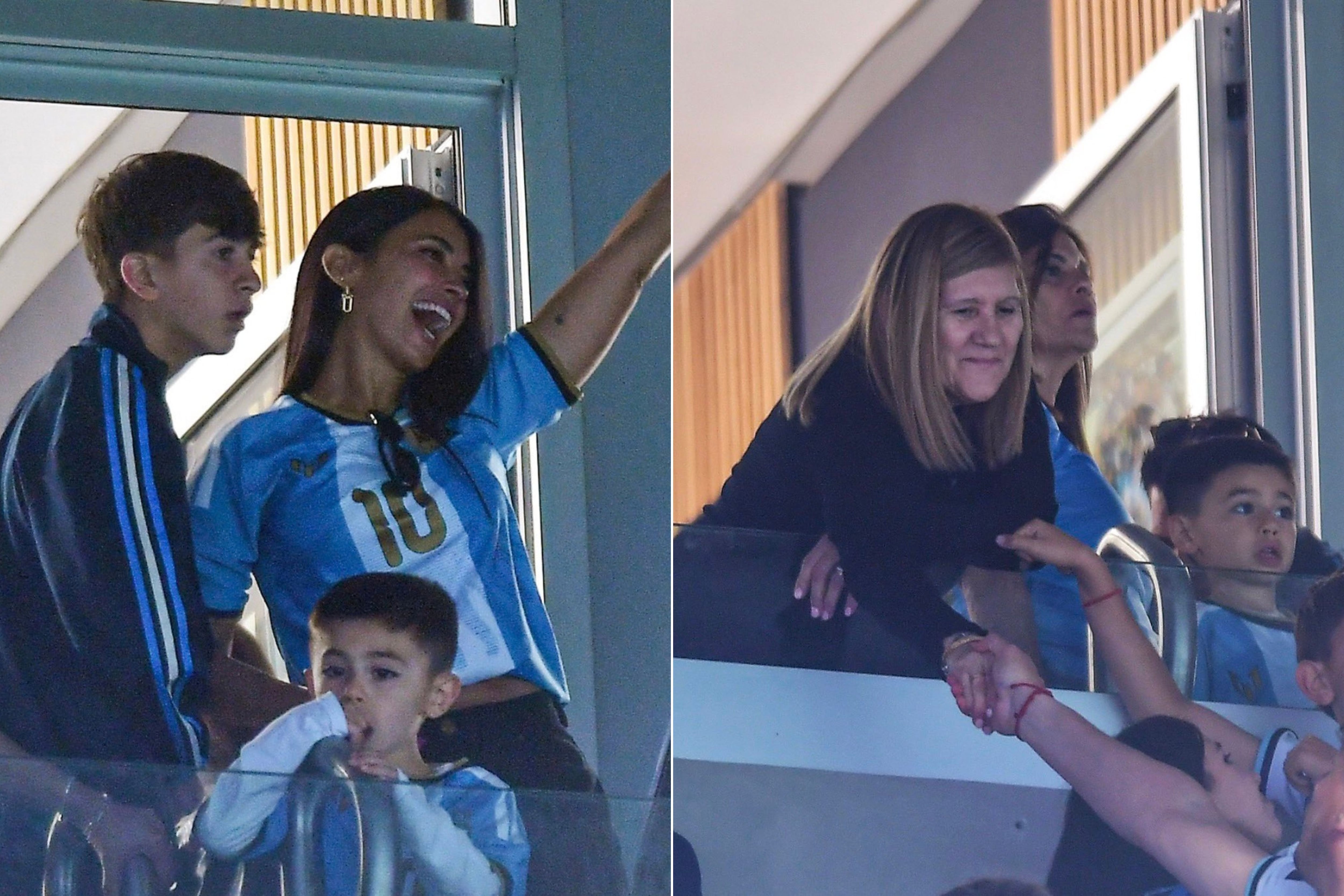 La familia de Lionel Messi en el campo de juego