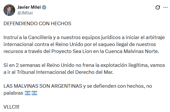 El mensaje de Milei