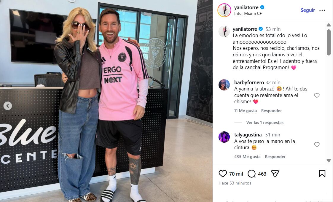La emoción de Yanina al conocer a Messi