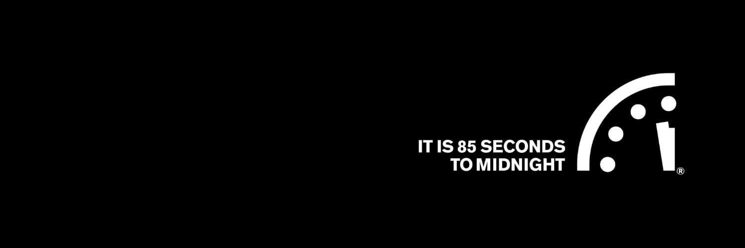 El Reloj del Apocalipsis marca 85 segundos para la media noche (X/BulletinAtomic)