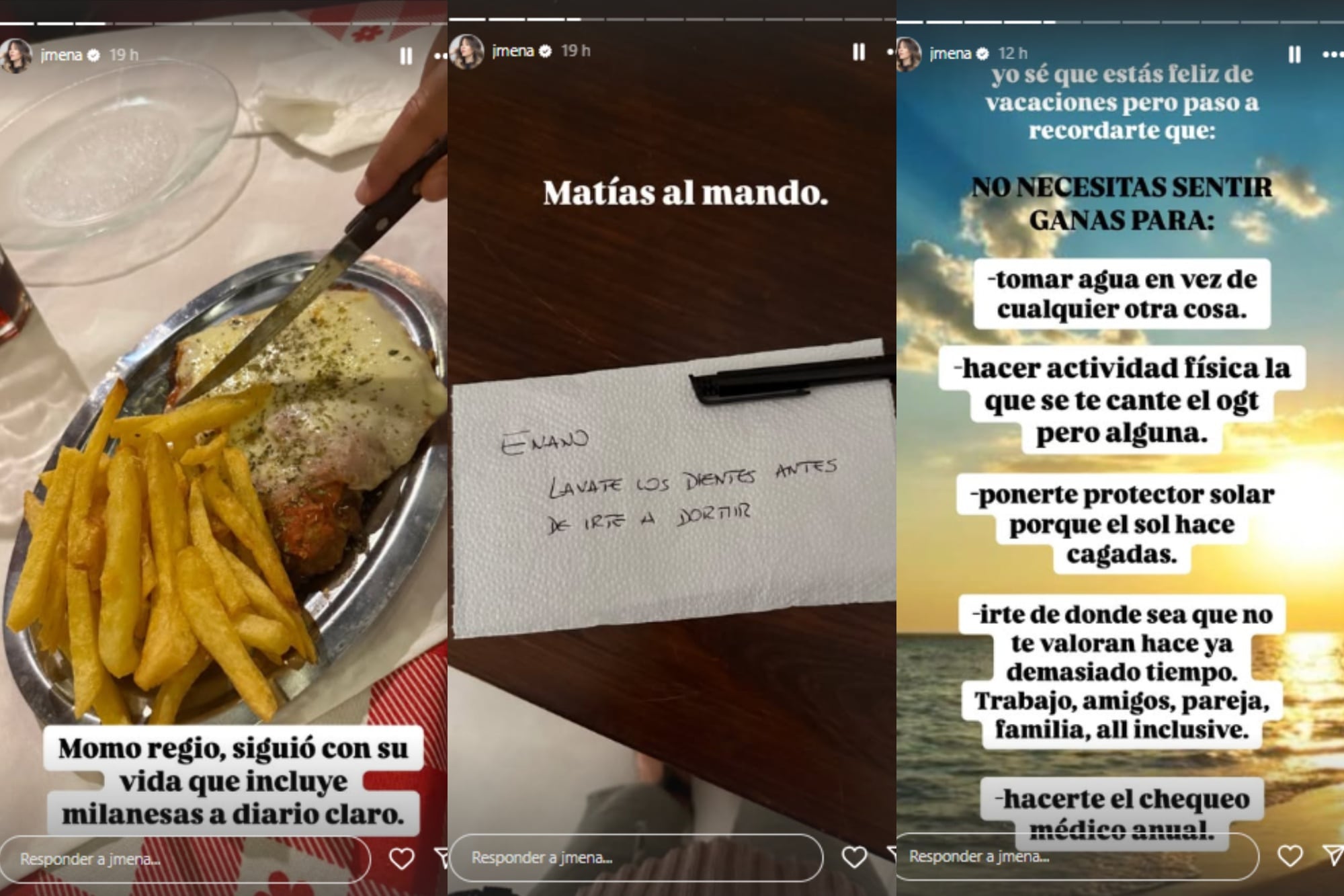 Jimena Barón mostró qué hicieron Momo y Matías mientras ella estuvo en cama y además hizo una reflexión personal en sus redes (Foto: Instagram @jmena)