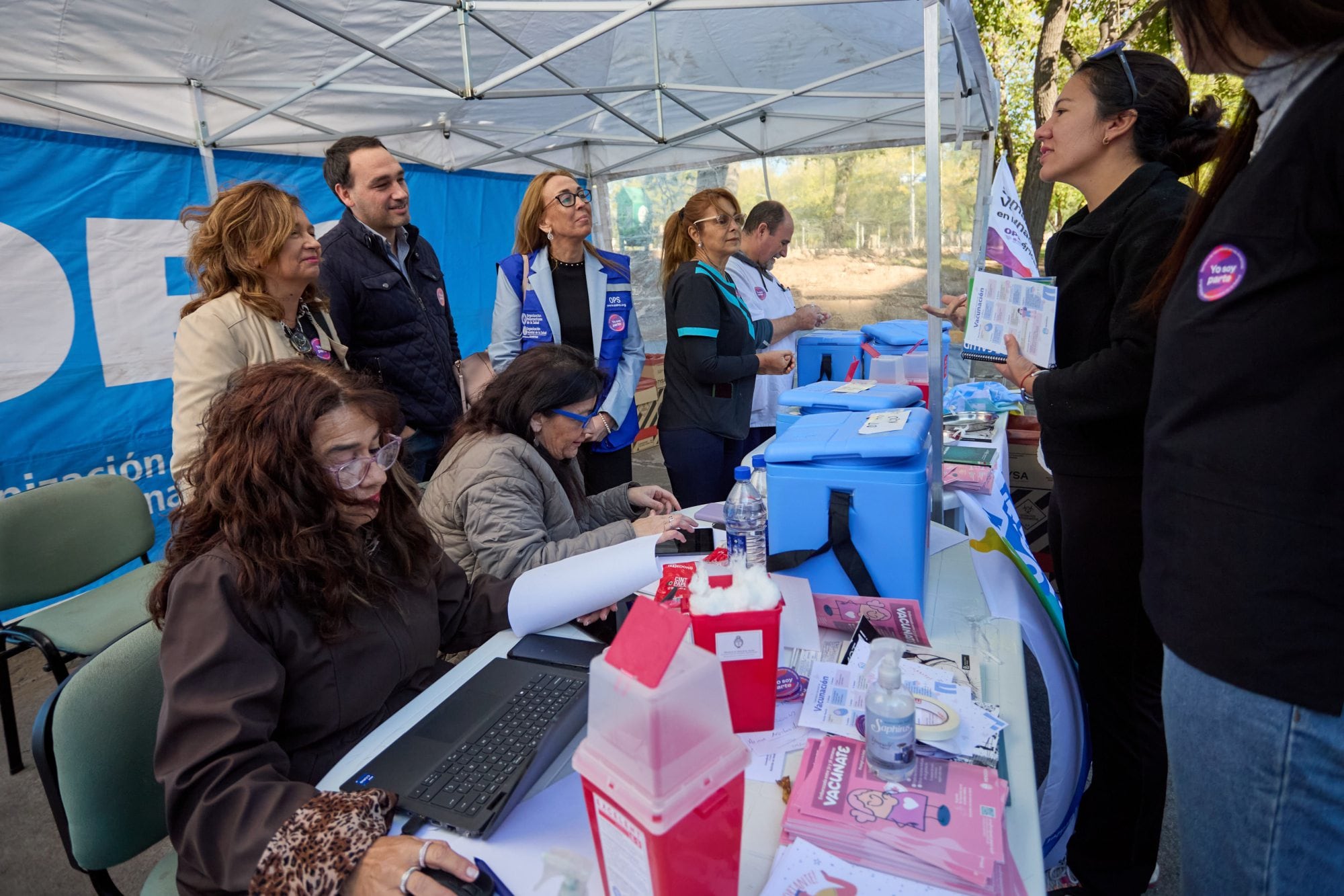 En Mendoza, el operativo se desarrolló frente a la Casa de Gobierno