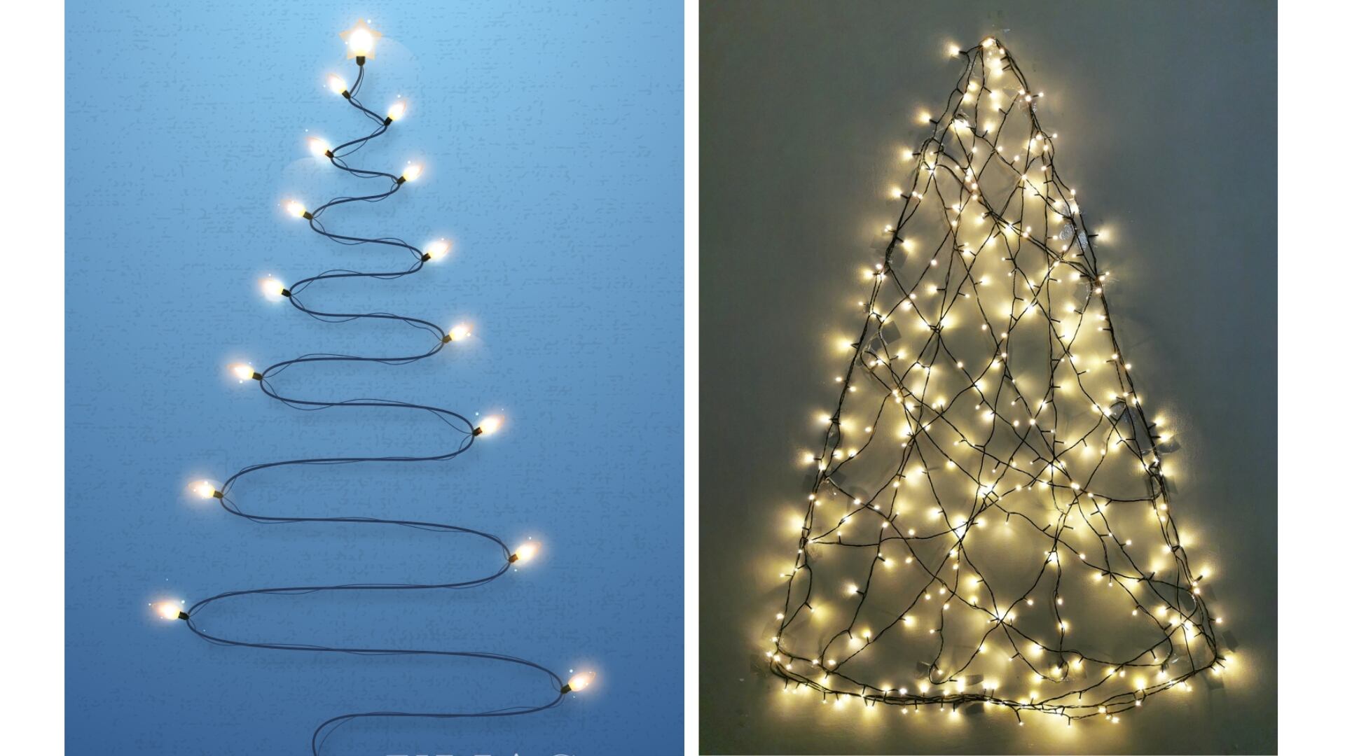 El árbol de Navidad en la pared.