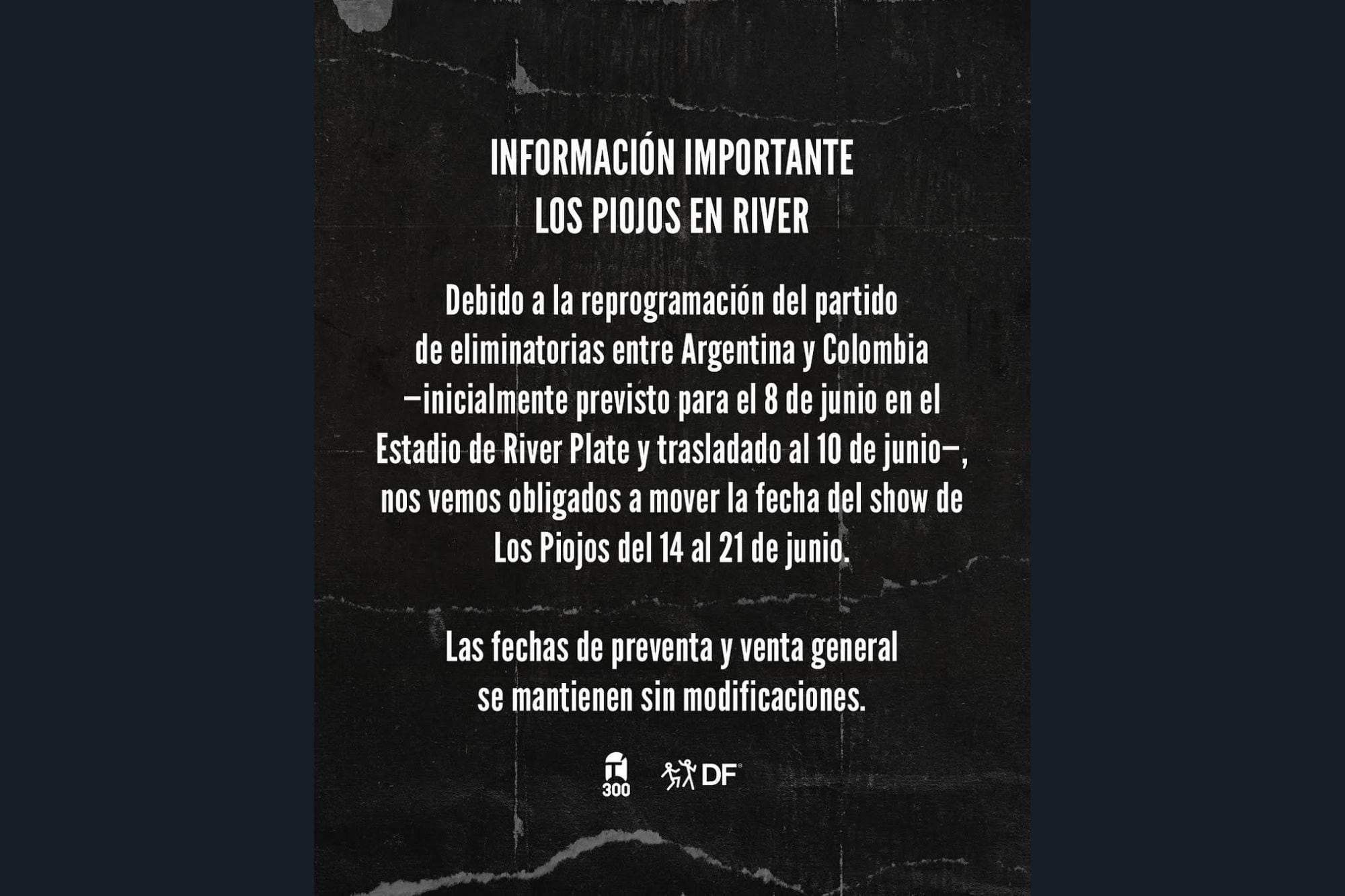 El comunicado de la nueva fecha de Los Piojos en River