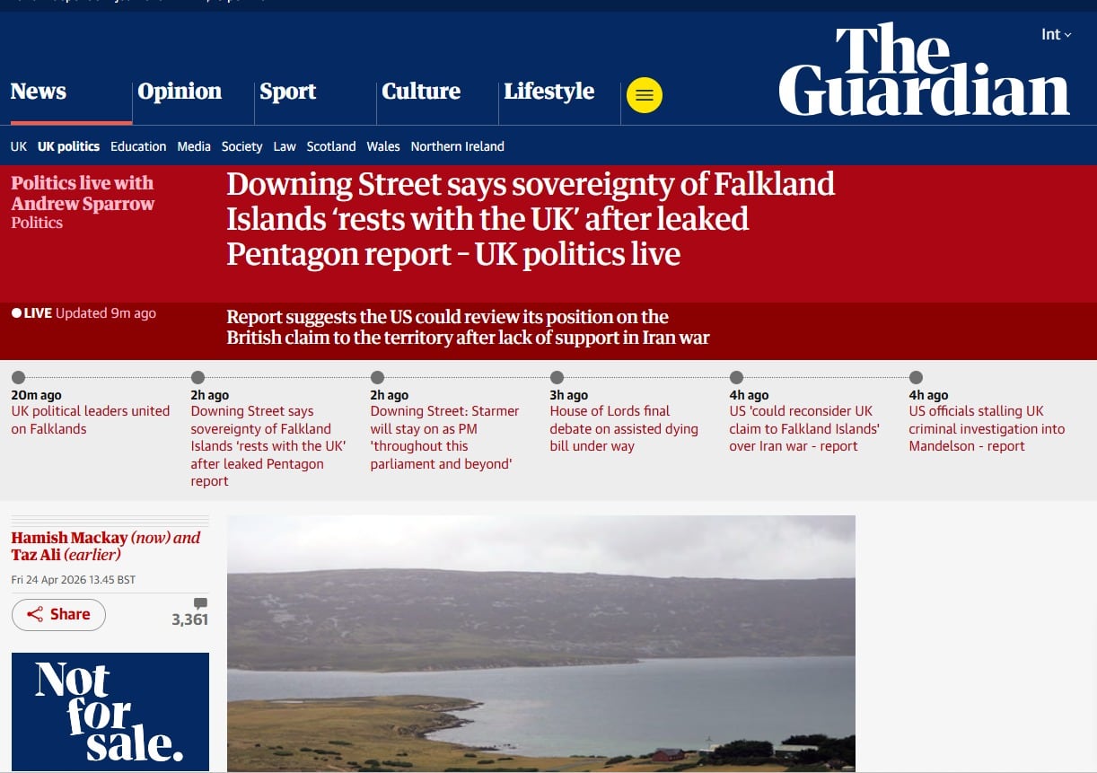 The Guardian también hizo eco de la noticia sobre el mail filtrado que publicó Reuters