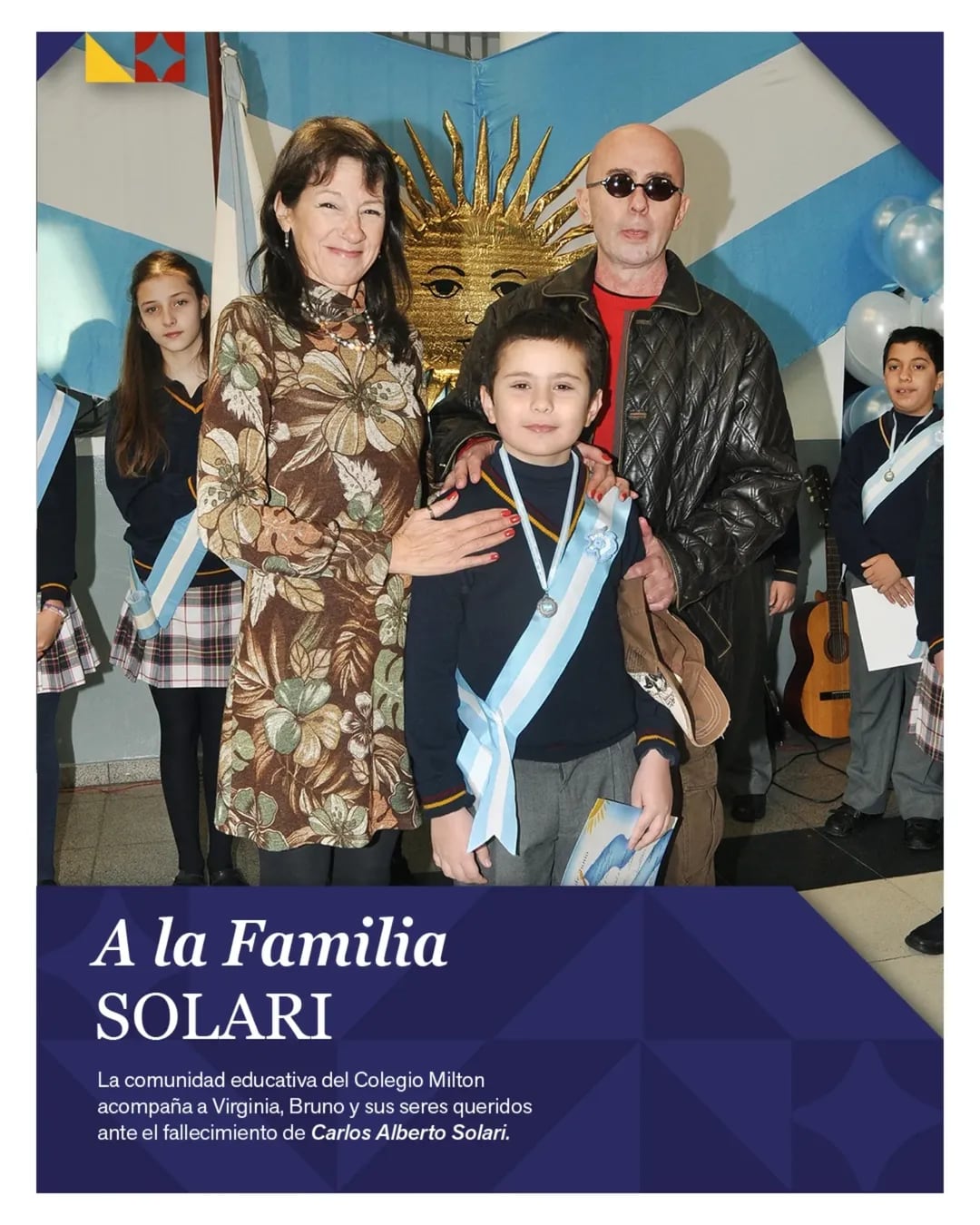 El álbum más íntimo del Indio Solari: las fotos inéditas que compartió el colegio de su hijo El colegio compartió fotos inéditas del músico con su familia (Foto: Instagram @miltonscollege)