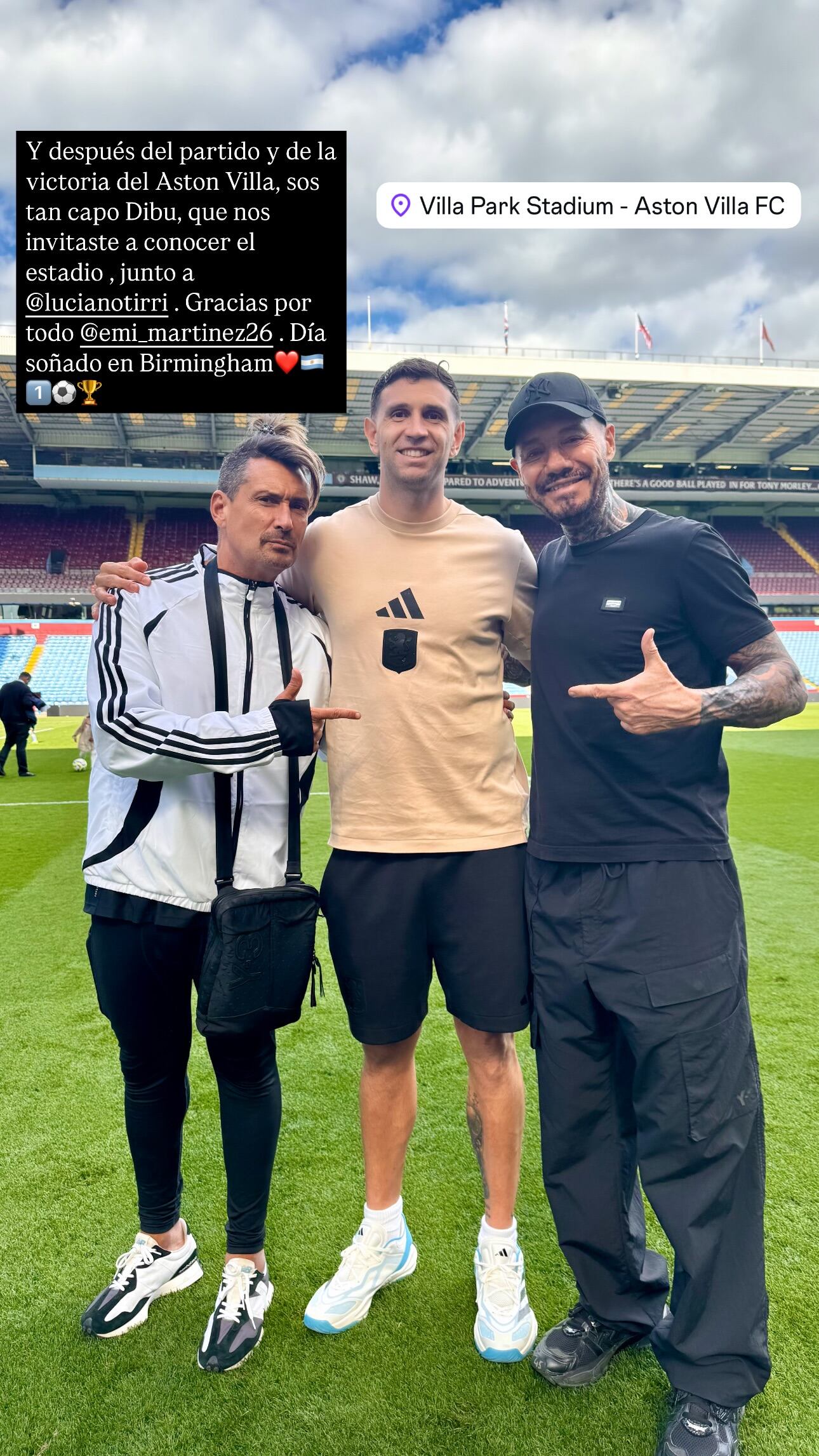 Dibu Martínez posó con Marcelo Tinelli y El Tirri