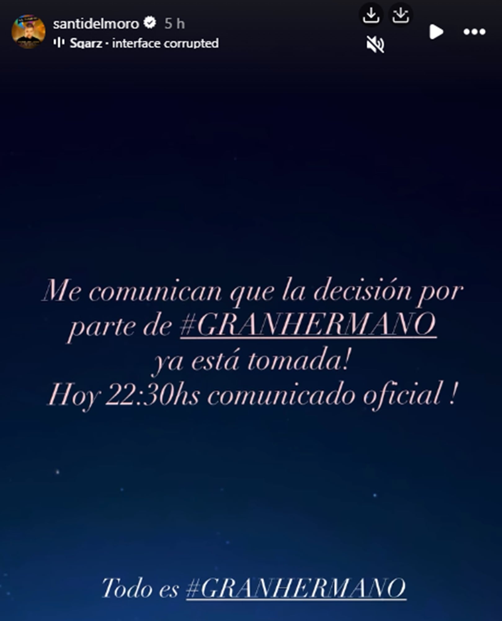 Santiago del Moro anticipó que Carmiña iba a ser sancionada por Gran Hermano