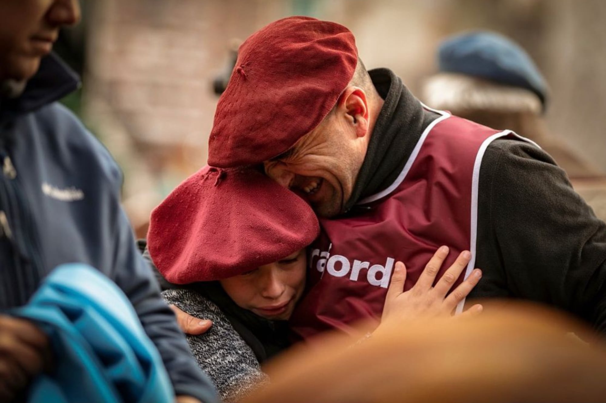 Diego y su hijo Fermín Eder durante la Exposición Rural de Palermo