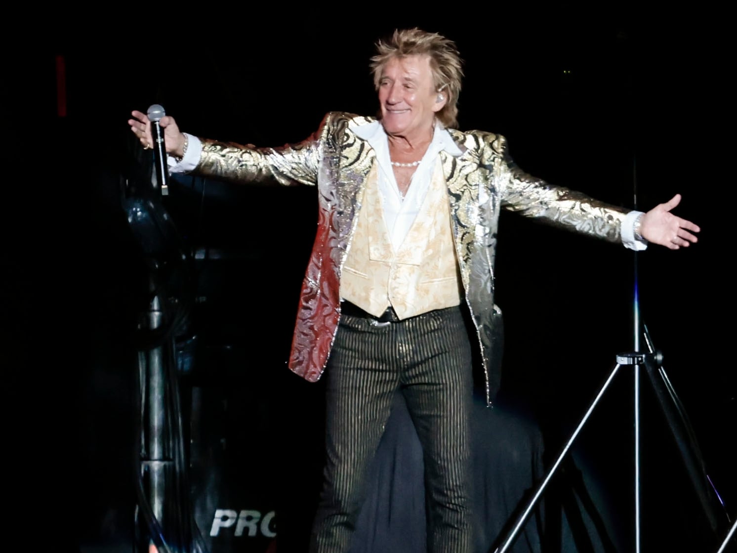 El cantante durante su paso por Buenos Aires en abril de 2023