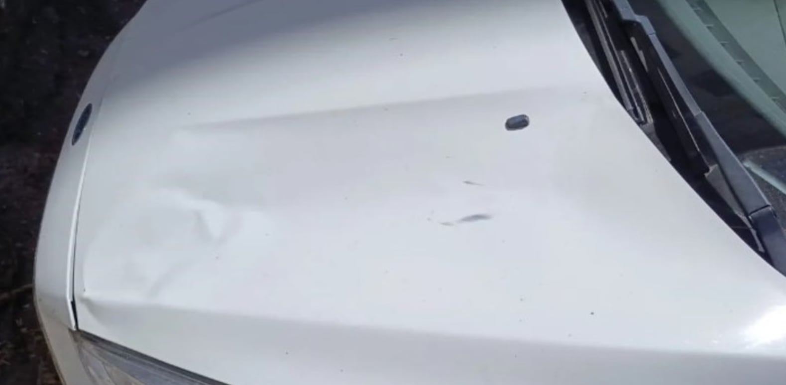 Así quedó el vehículo del magistrado