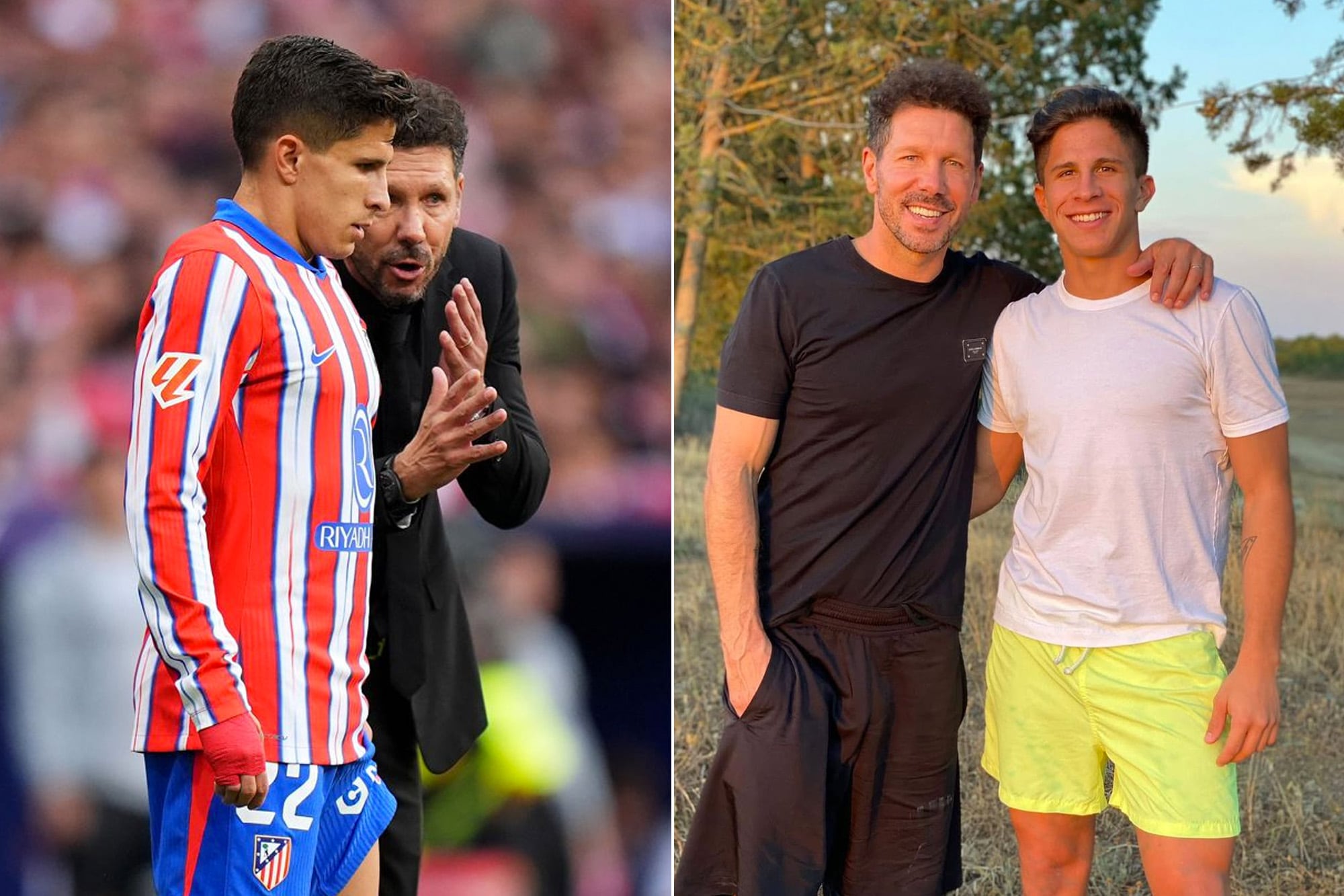 Diego y Giuliano Simeone, padre, entrenador... una relación que viven con naturalidad;