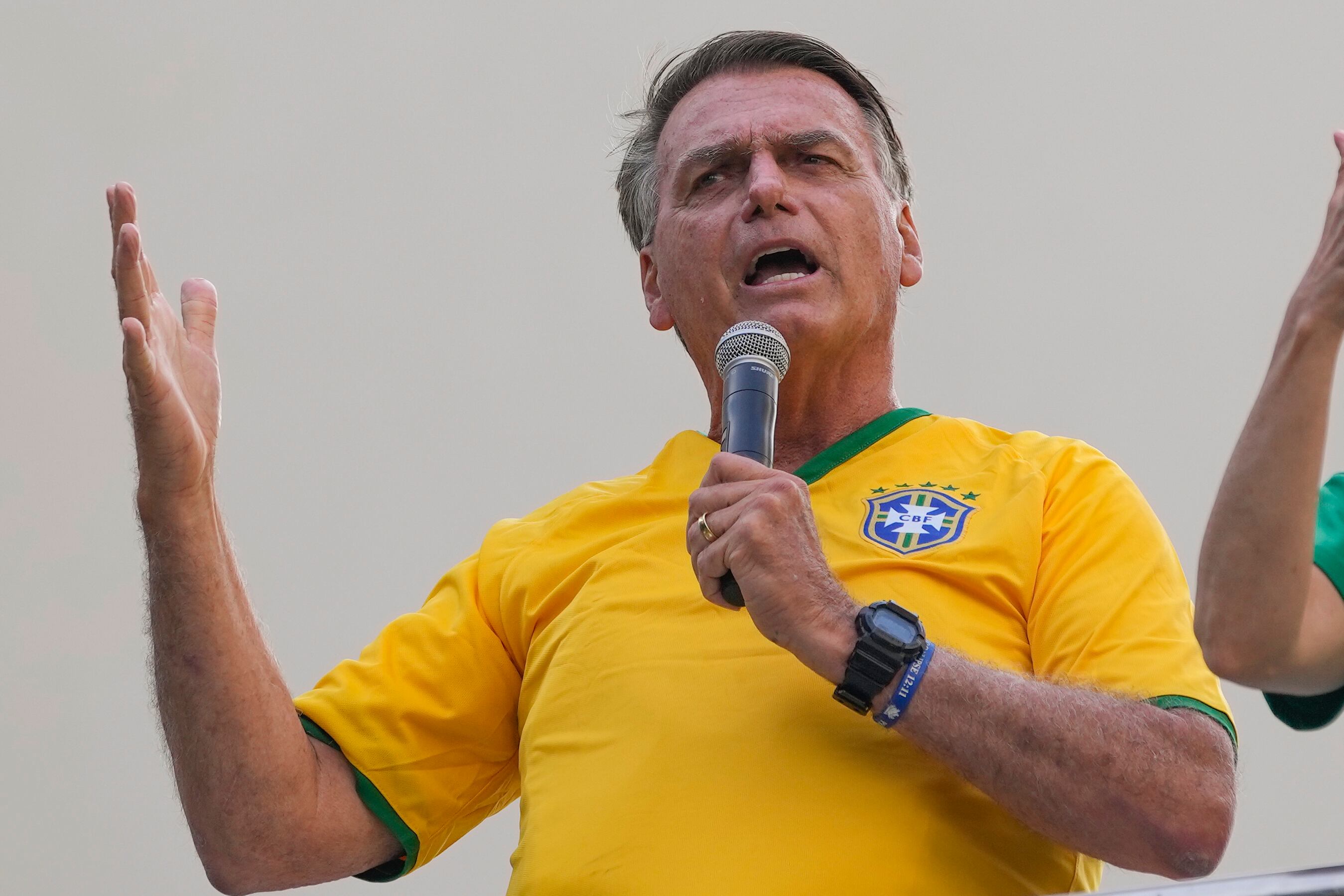 El expresidente brasileño Jair Bolsonaro en un evento en Sao Paulo, Brasil, el 25 de febrero del 2024. (AP foto/Andre Penner)