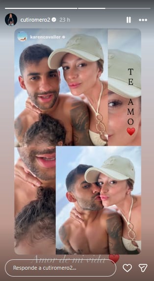 El romántico posteo de Karen Cavaller en Instagram (Foto: Instagram @karencavaller / cutiromero2)