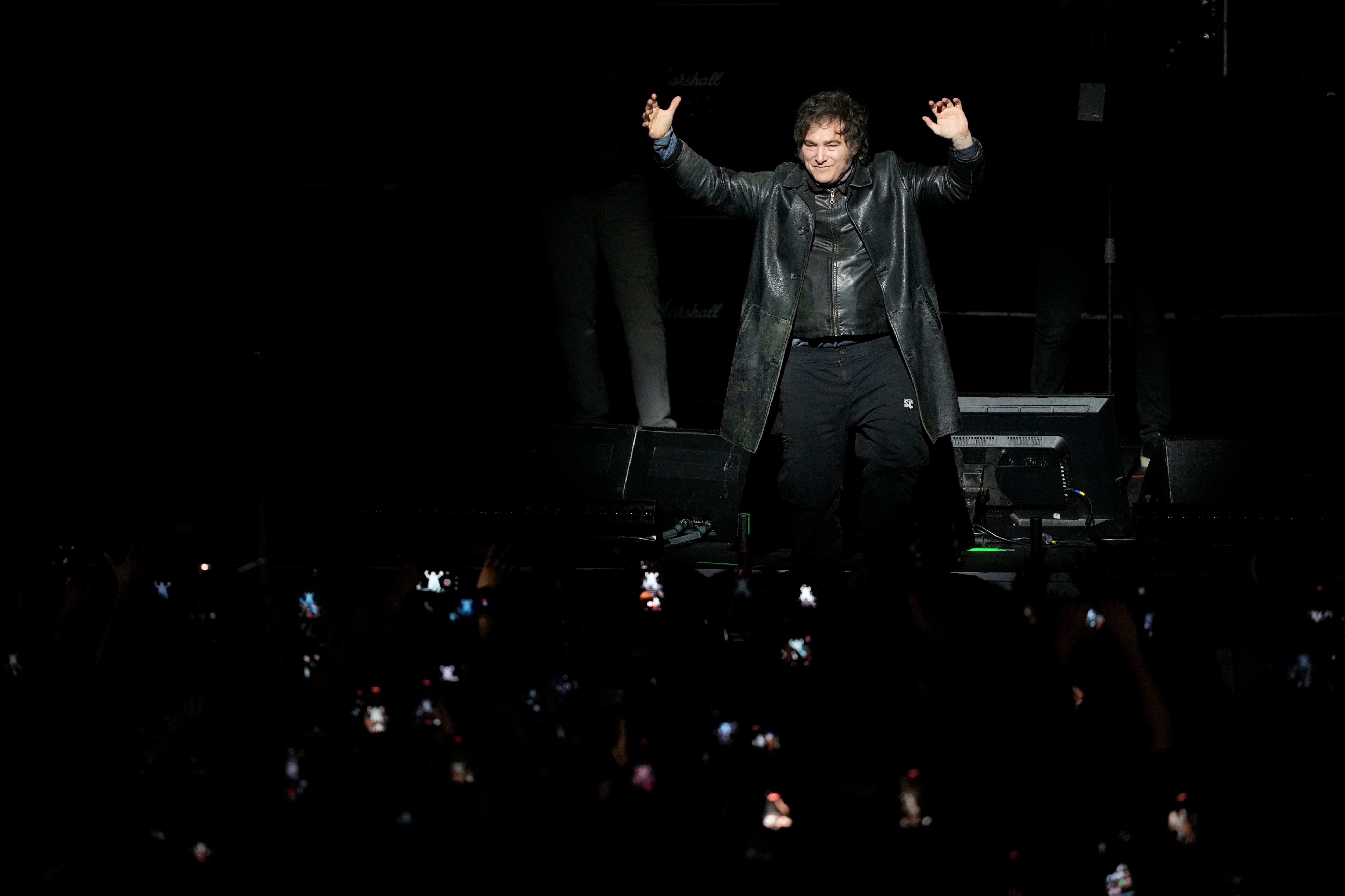 El presidente Javier Milei en el Movistar Arena