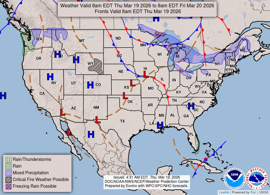 FOX Weather indica que la estabilidad actual del aire gélido en el Polo Norte podría romperse. Se monitorea una posible fragmentación del vórtice polar hacia finales de marzo, lo que desplazaría masas de aire ártico hacia el sur