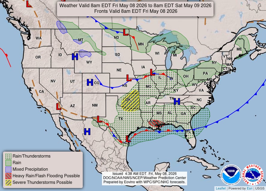 Meteorólogos advierten sobre la formación de superceldas que podrían producir granizo de hasta 2 pulgadas (5 centímetros) de diámetro en sectores de Kansas y Missouri