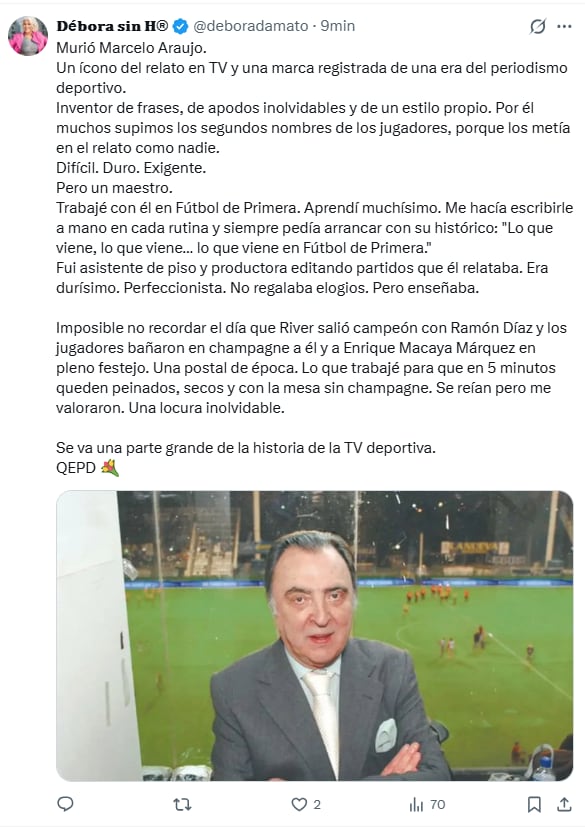 El dolor en las redes sociales por la muerte de Marcelo Araujo