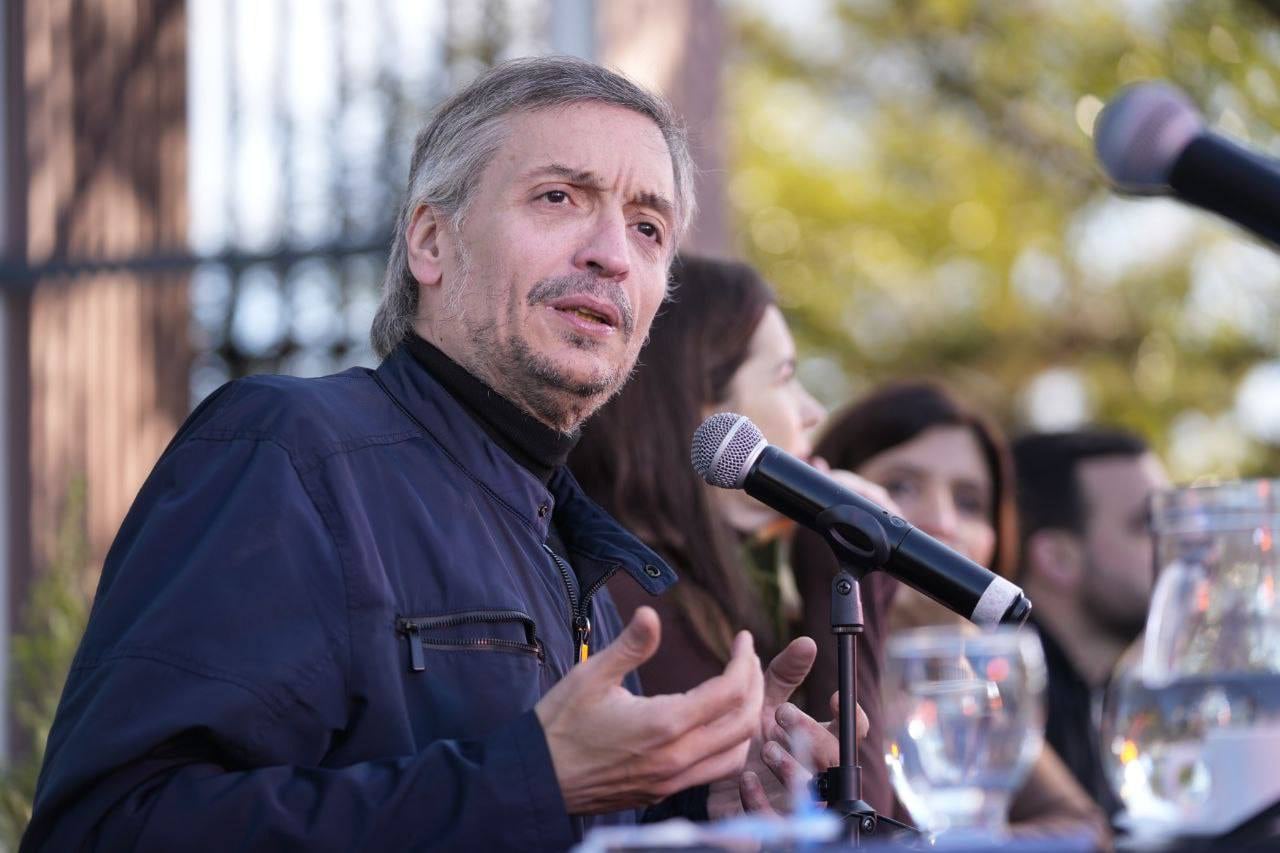 Máximo Kirchner, en un encuentro en Moreno