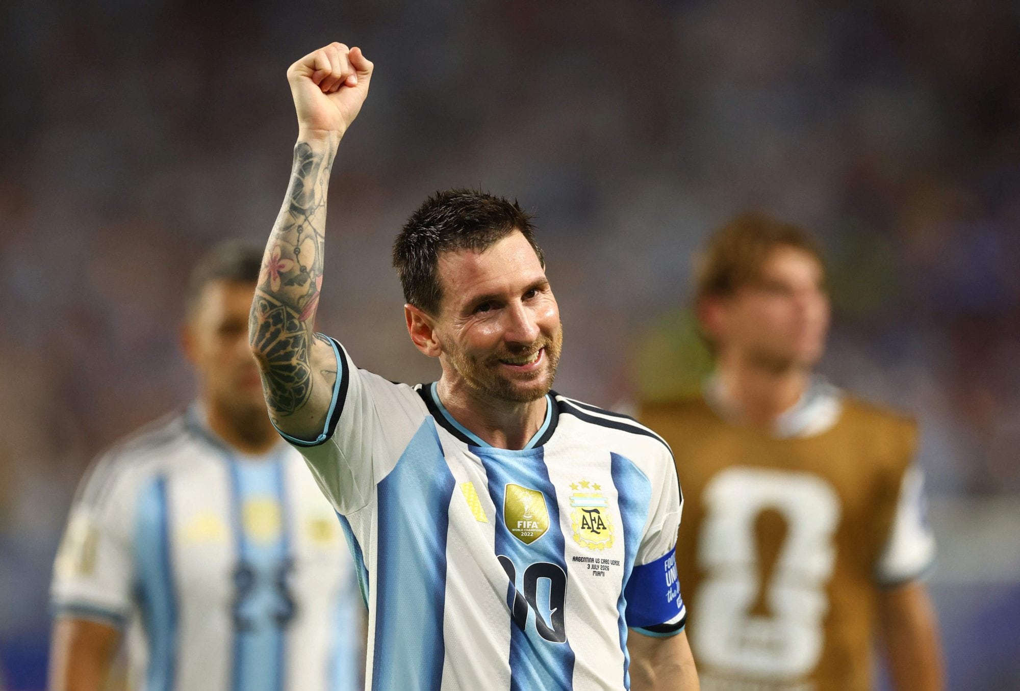 El golpe de Messi que terminó con el rostro inflamado Robert Cianflone/Getty Images/AFP (Photo by ROBERT CIANFLONE / GETTY IMAGES NORTH AMERICA / Getty Images via AFP)