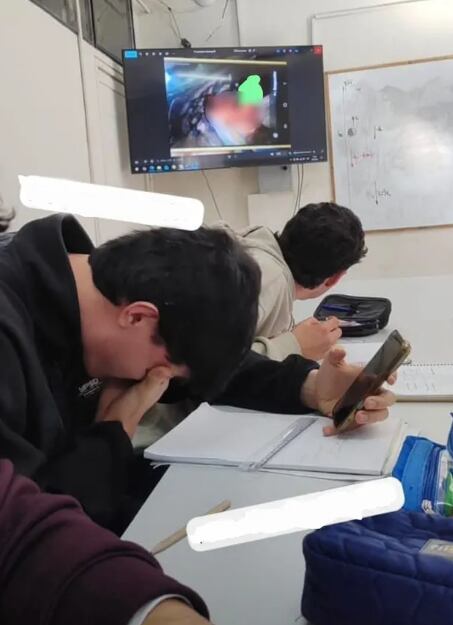 La imagen que subió uno de los alumnos que participó de la calse
