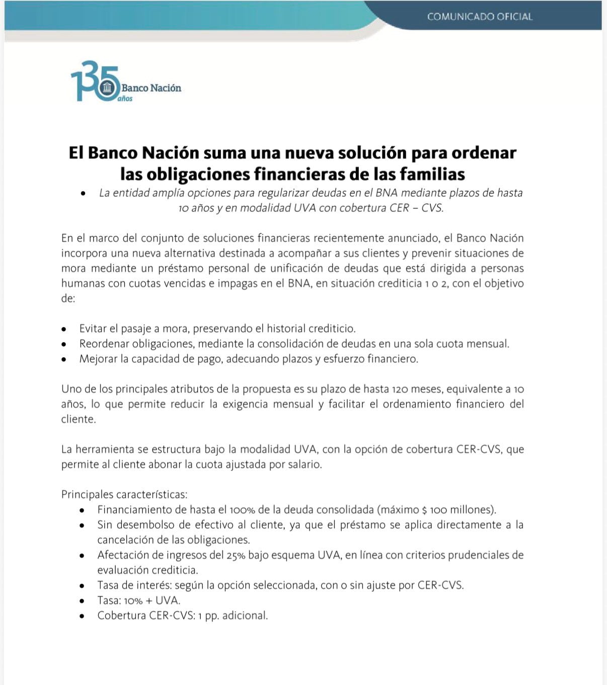La propuesta del Nación