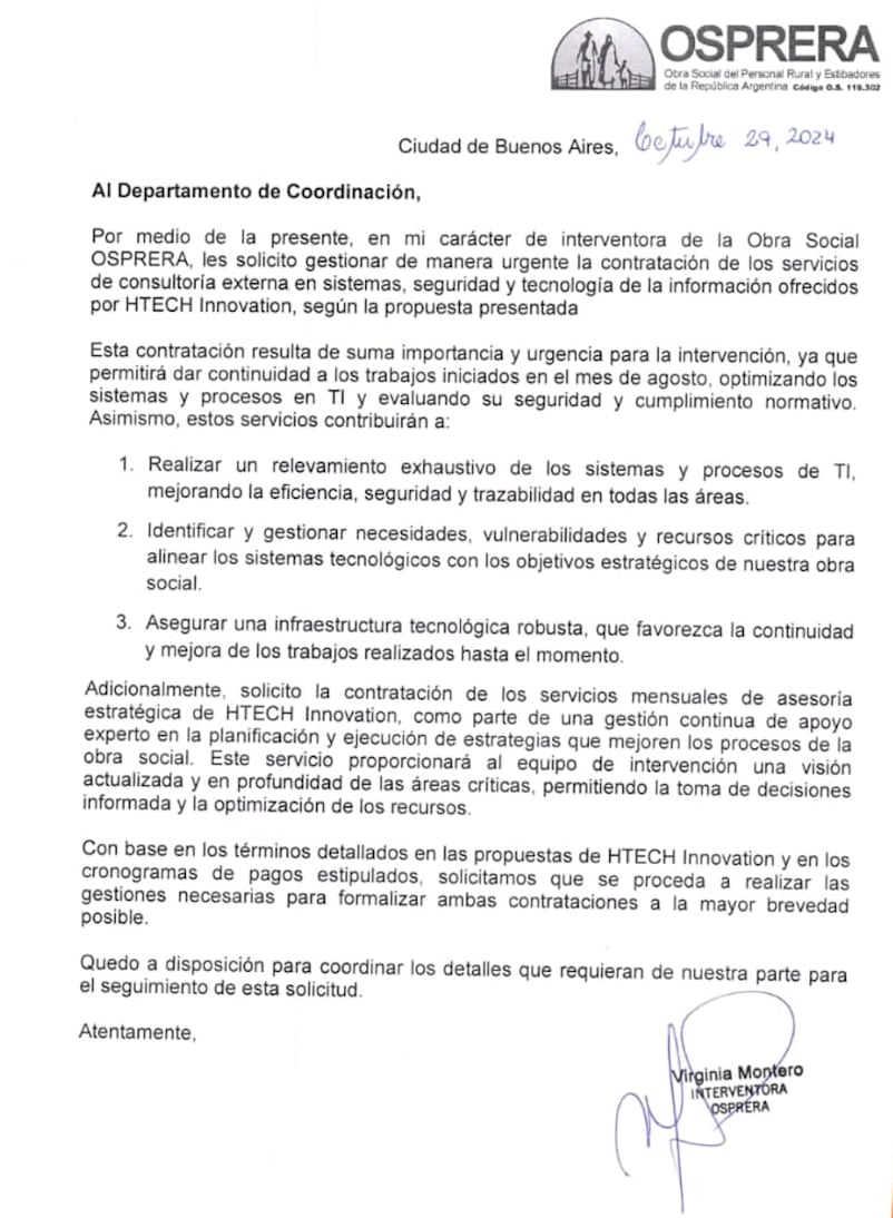 El contrato de Osprera con HTECH