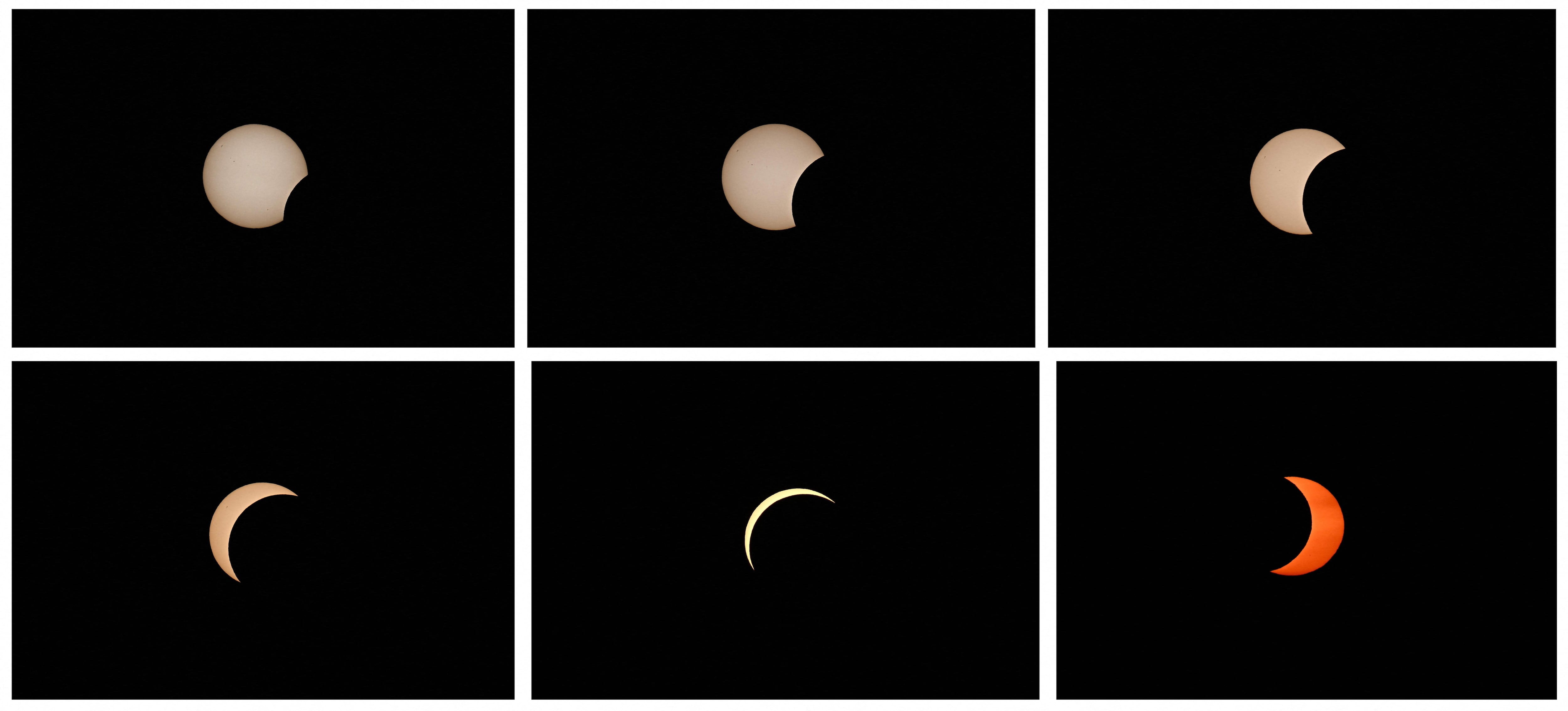 Así se verán las fases del eclipse lunar desde la Tierra
