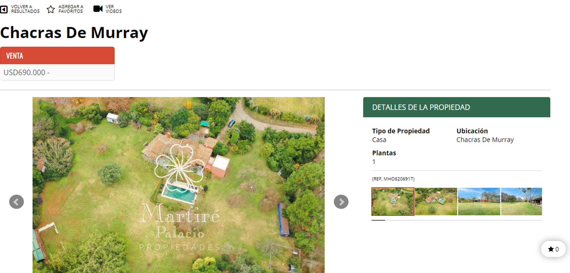 La publicación de la inmobiliaria que está vendiendo esta lujosa propiedad de la actriz