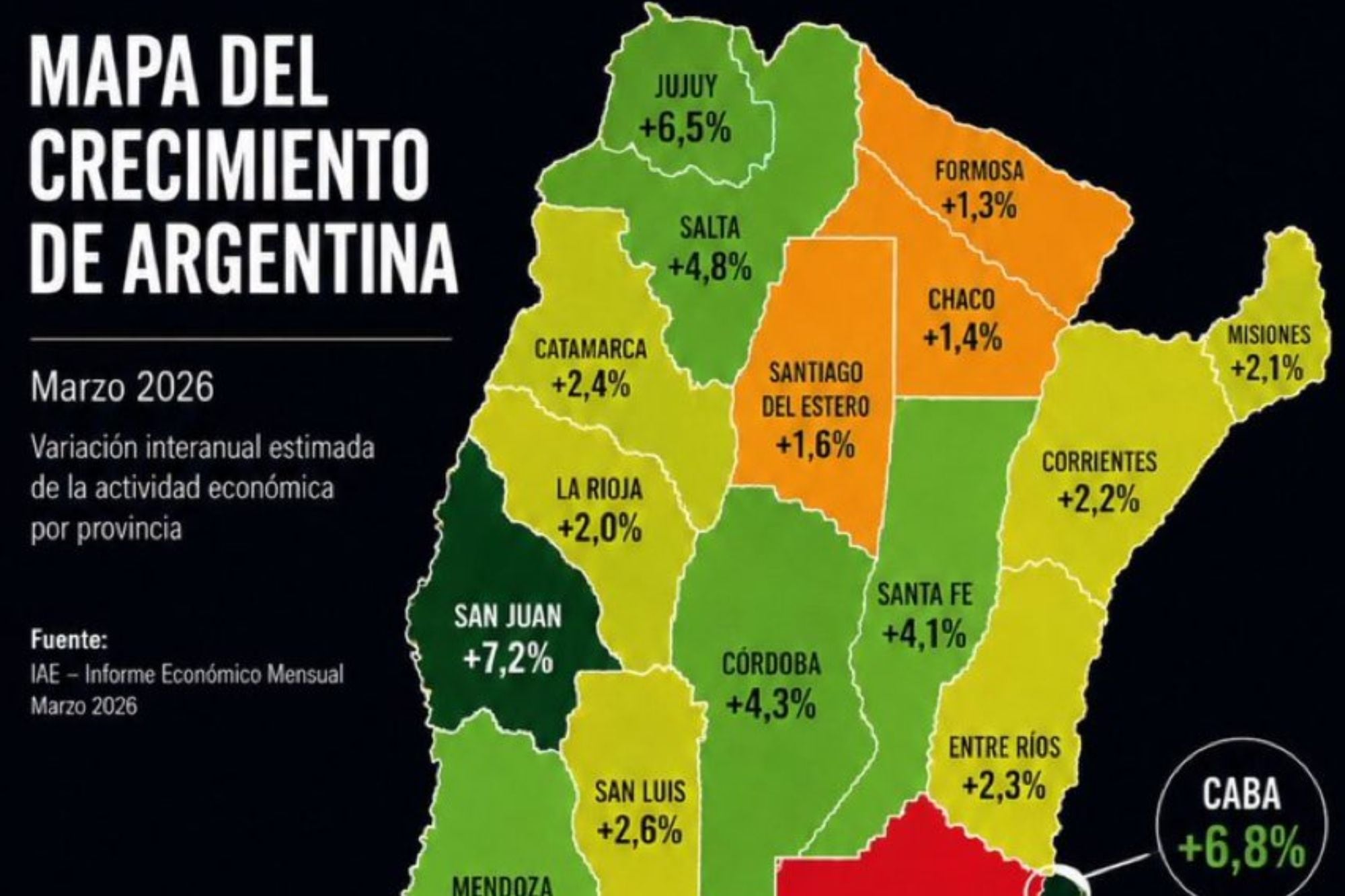 El extraño mapa que Milei y un asesor de Caputo compartieron para celebrar el crecimiento en la Argentina