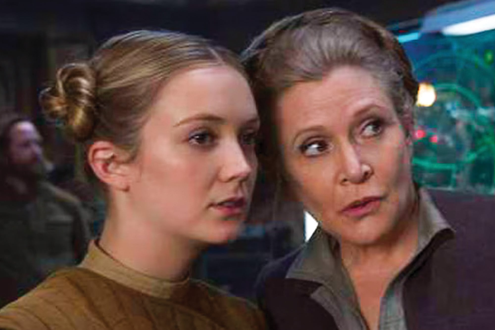 Billie y su madre Carrie Fisher en una escena de la película Star Wars: Episodio VIII-Los últimos Jedi