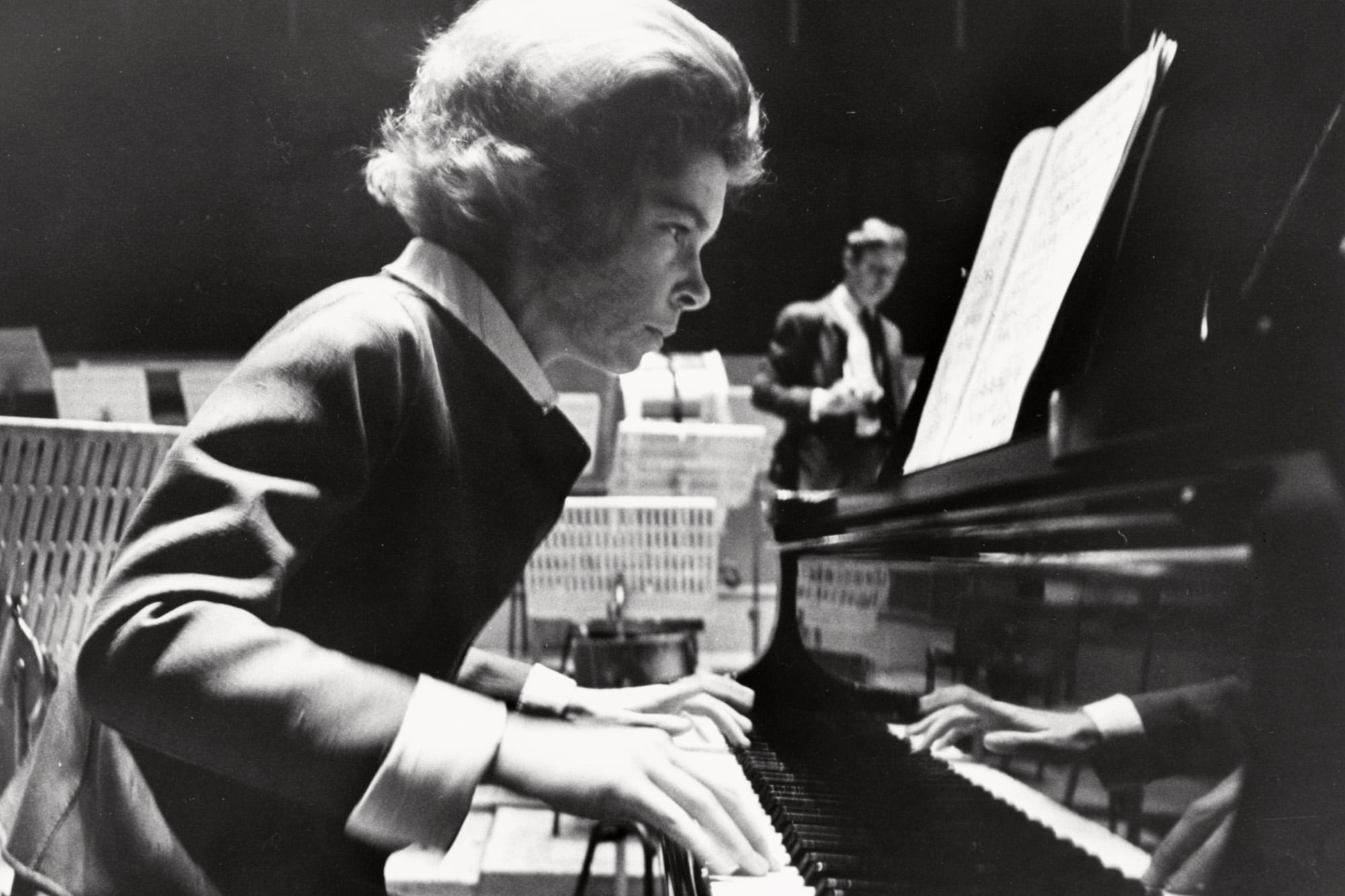 Irene ensaya para su concierto de piano en Londres, en el Royal Festival Hall, en 1969. La música y la arqueología fueron sus grandes pasiones de juventud