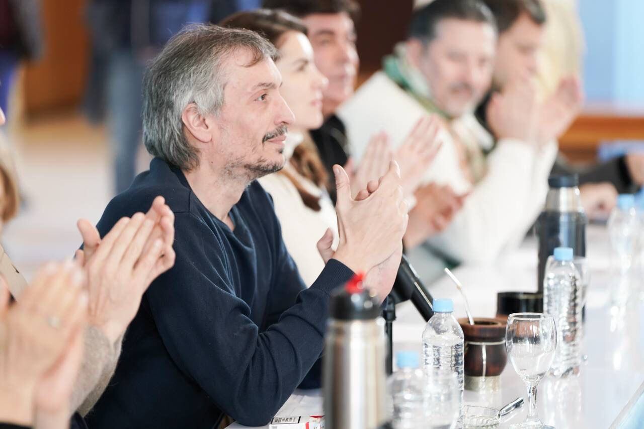 Máximo Kirchner la semana pasada en la Quinta 17 de Octubre, en San Vicente