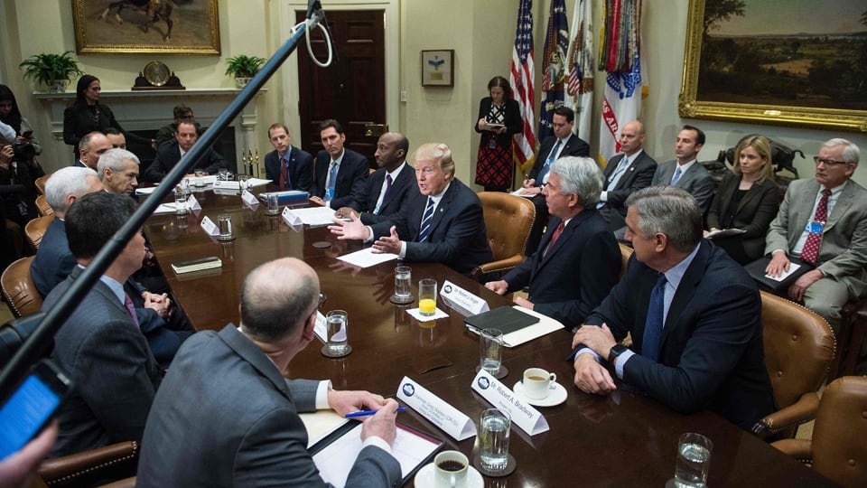 Trump, durante una reunión con líderes de la industria farmacéutica