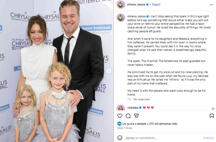 Alyssa Milano, quien compartió elenco con Dane en la serie Hechiceras, compartió un extenso mensaje (Foto: Instagram)