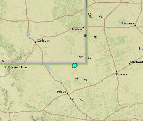 Uno de los sismos más fuertes de las últimas horas en territorio continental de Estados Unidos ocurrió cerca de Jal, Nuevo México