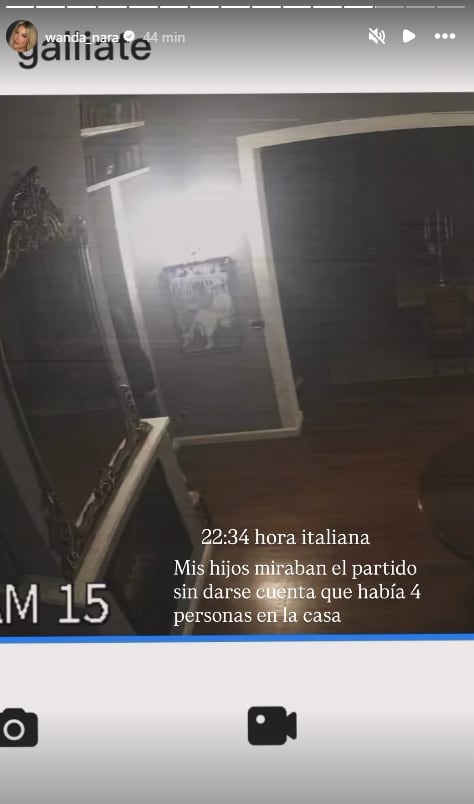 Parte de las imágenes que compartió Wanda Nara del robo sufrido en Italia