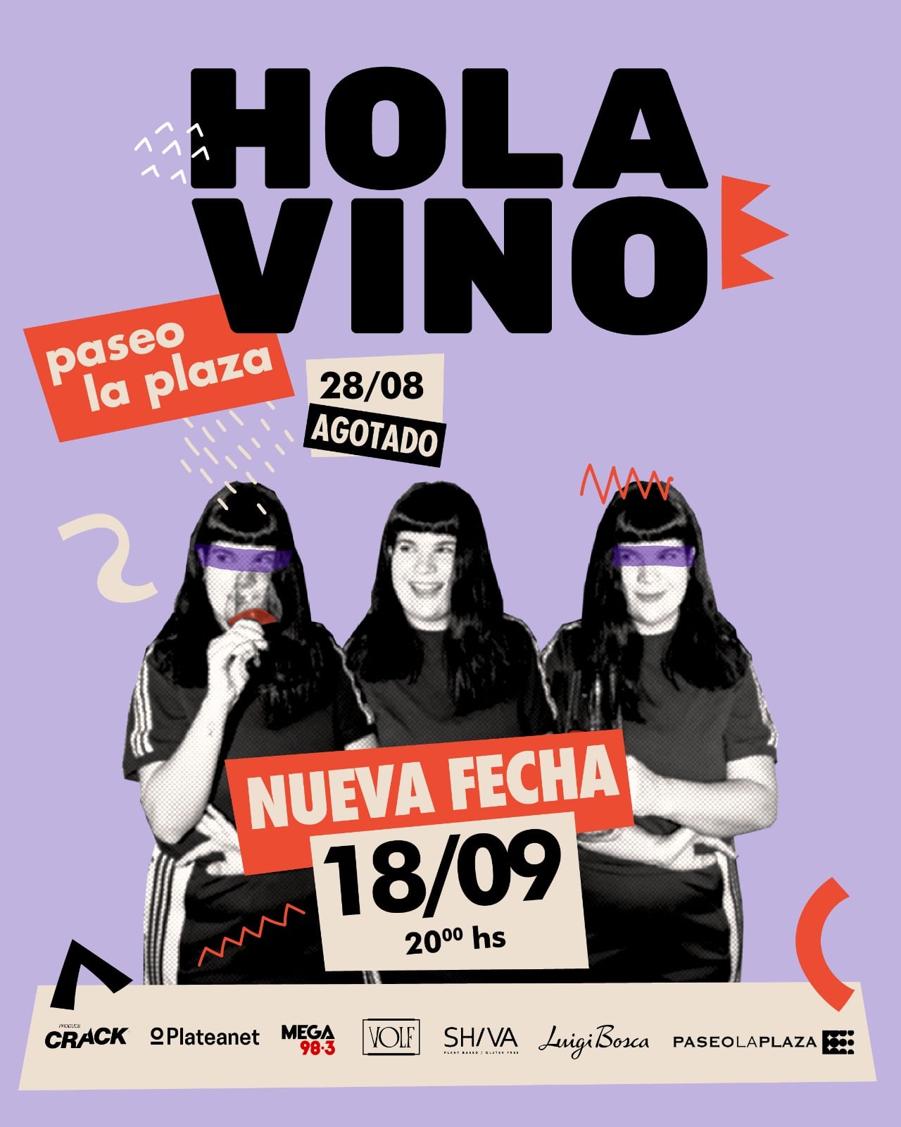 La nueva fecha de Hola vino llega el 18 de septiembre a las 20 horas en Paseo La Plaza