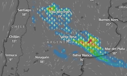 Hay alerta amarilla por tormentas, lluvias y vientos para este martes 13 de enero: las provincias afectadas