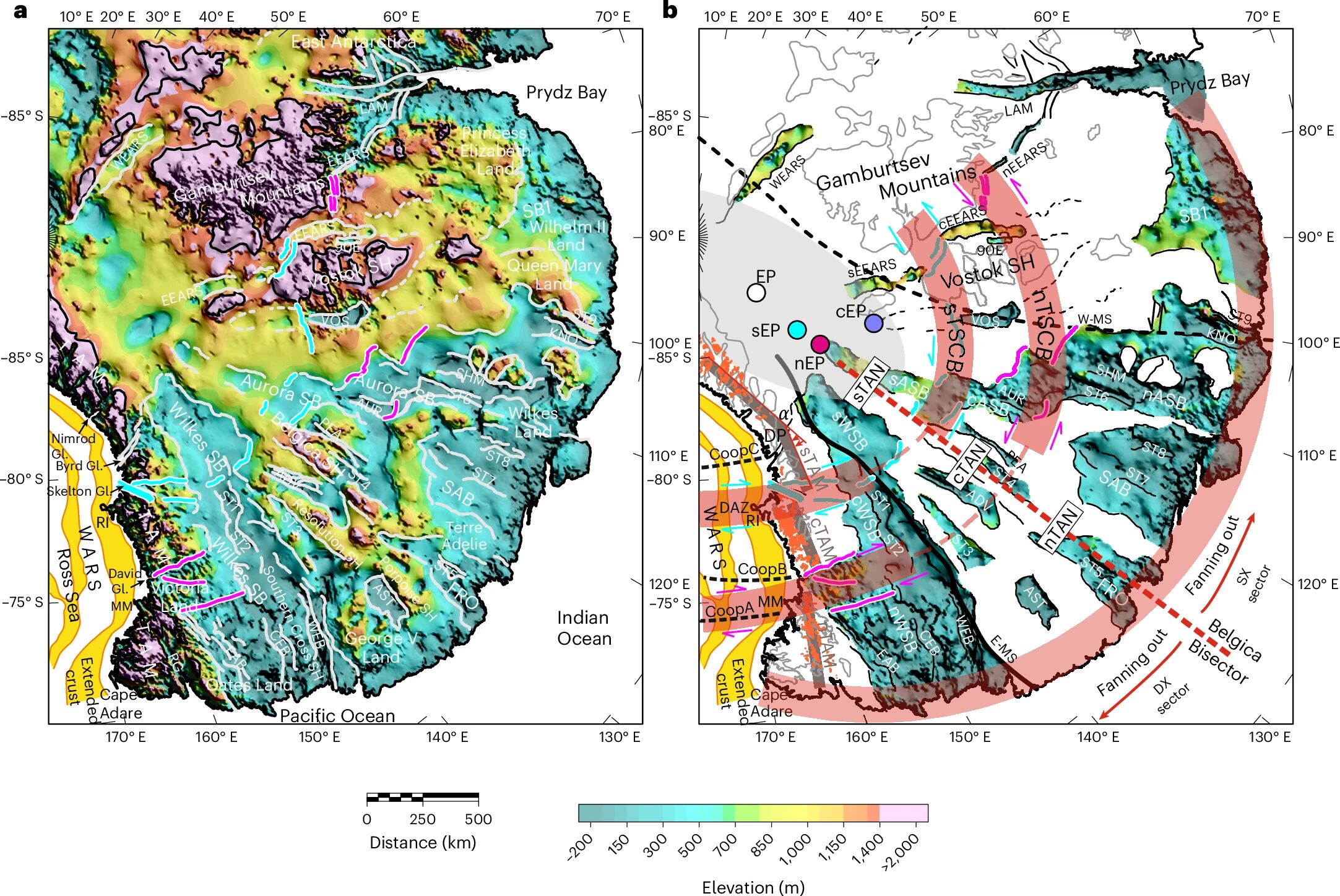 Así luce la topografía de la estructura subglacial en forma de abanico