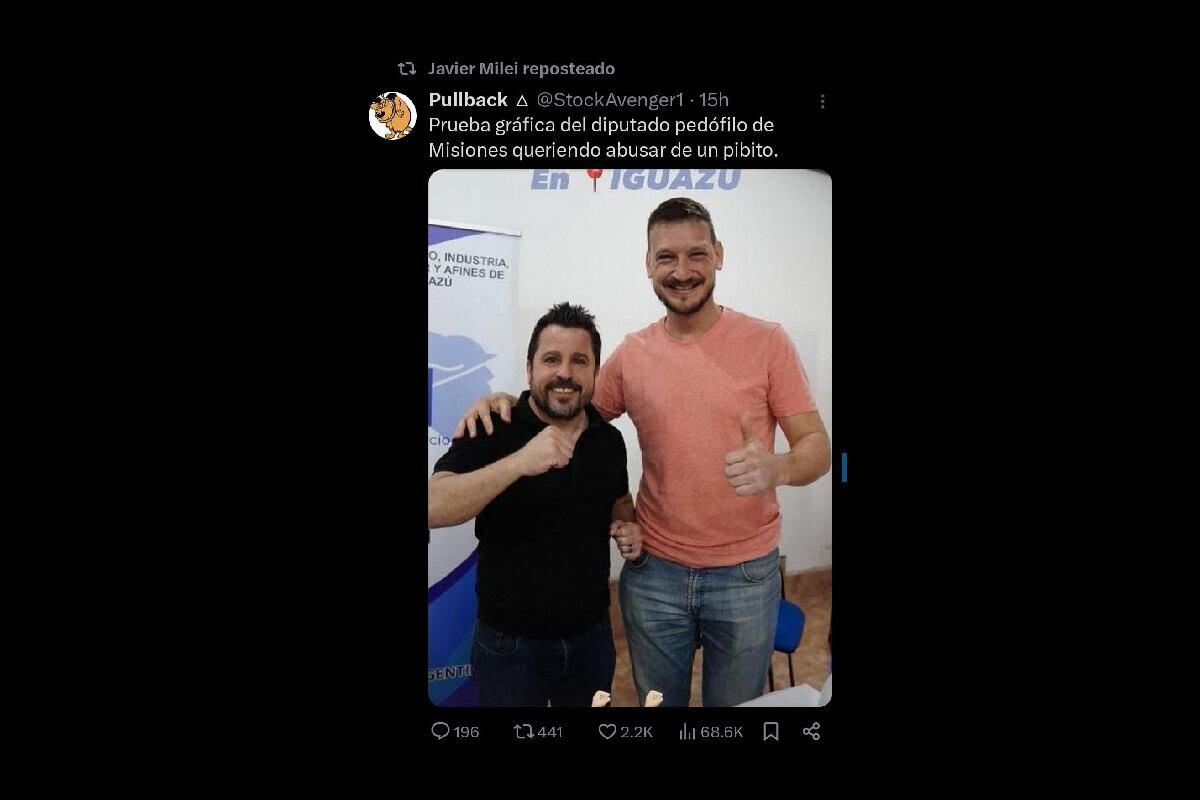 Milei replicó un repudiable posteo sobre el diputado prófugo Germán Kizcka y un 'chiste de mal gusto' dirigido hacia el diputado nacional Martín Tetaz