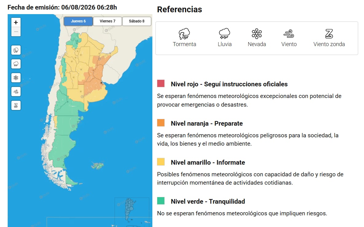 Buena parte del centro y el norte del país permanece bajo alertas meteorológicas